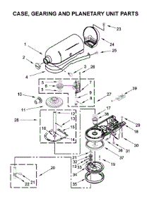 Case, Gearing And Planetary Unit Parts parts for Kitchenaid Stand Mixer 5KSM150PSPGA0 from AppliancePartsPros.com