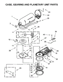 Case, Gearing And Planetary Unit Parts parts for Kitchenaid Stand Mixer 5KSM150PSRLR0 from AppliancePartsPros.com