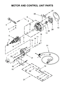 Motor And Control Unit Parts parts for Kitchenaid Stand Mixer 5KSM150PSRLR0 from AppliancePartsPros.com