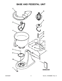 Base And Pedestal Unit parts for Kitchenaid Stand Mixer 5KSM150PSZKG0 from AppliancePartsPros.com