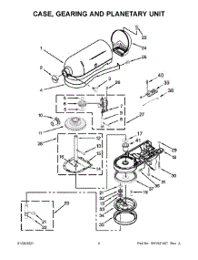 Case, Gearing And Planetary Unit parts for Kitchenaid Stand Mixer 5KSM156BBM4 from AppliancePartsPros.com