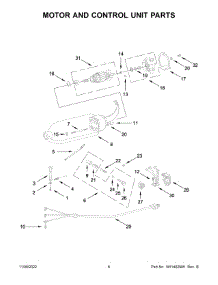 Motor And Control Unit Parts parts for Kitchenaid Stand Mixer 5KSM156HMBBM4 from AppliancePartsPros.com