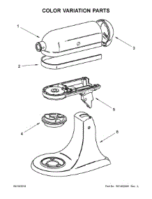 Color Variation Parts parts for Kitchenaid Stand Mixer 5KSM156HMBMH4 from AppliancePartsPros.com