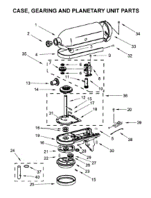 Case, Gearing And Planetary Unit Parts parts for Kitchenaid Stand Mixer 5KSM156HMBMH4 from AppliancePartsPros.com