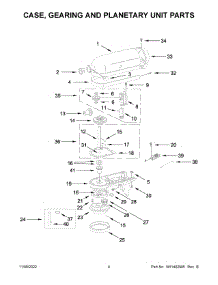 Case, Gearing And Planetary Unit Parts parts for Kitchenaid Stand Mixer 5KSM156HMBMH4 from AppliancePartsPros.com