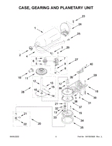Case, Gearing And Planetary Unit parts for Kitchenaid Stand Mixer 5KSM156RGEIB0 from AppliancePartsPros.com