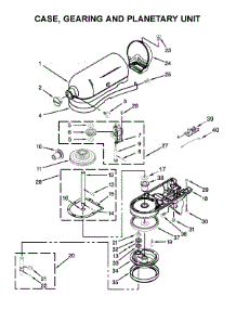 Case, Gearing And Planetary Unit parts for Kitchenaid Stand Mixer 5KSM156VGEPP4 from AppliancePartsPros.com