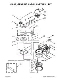 Case, Gearing And Planetary Unit parts for Kitchenaid Stand Mixer 5KSM156WPBDR4 from AppliancePartsPros.com