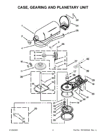 Case, Gearing And Planetary Unit parts for Kitchenaid Stand Mixer 5KSM156WPEDR4 from AppliancePartsPros.com