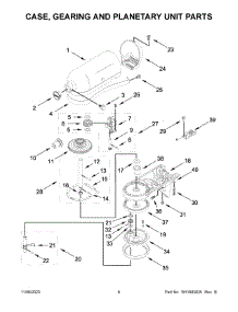 Case, Gearing And Planetary Unit Parts parts for Kitchenaid Stand Mixer 5KSM175PSEBK5 from AppliancePartsPros.com
