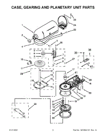 Case, Gearing And Planetary Unit Parts parts for Kitchenaid Stand Mixer 5KSM175PSECU4 from AppliancePartsPros.com