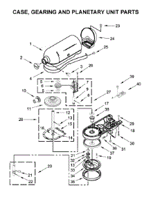 Case, Gearing And Planetary Unit Parts parts for Kitchenaid Stand Mixer 5KSM180HASD0 from AppliancePartsPros.com