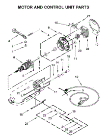 Motor And Control Unit Parts parts for Kitchenaid Stand Mixer 5KSM180HASD0 from AppliancePartsPros.com