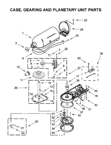 Case, Gearing And Planetary Unit Parts parts for Kitchenaid Stand Mixer 5KSM180RPBMB0 from AppliancePartsPros.com