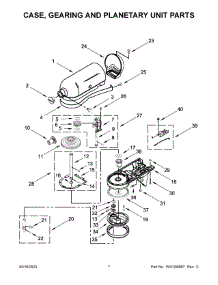 Case, Gearing And Planetary Unit Parts parts for Kitchenaid Stand Mixer 5KSM192XDAMI0 from AppliancePartsPros.com