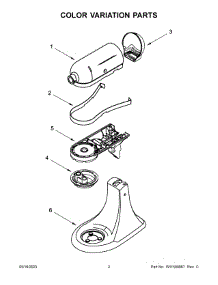 Color Variation Parts parts for Kitchenaid Stand Mixer 5KSM192XDAWH0 from AppliancePartsPros.com