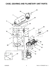 Case, Gearing And Planetary Unit Parts parts for Kitchenaid Stand Mixer 5KSM195PSACR0 from AppliancePartsPros.com