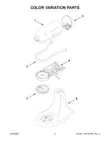 Color Variation Parts parts for Kitchenaid Stand Mixer 5KSM195PSBBE5 from AppliancePartsPros.com