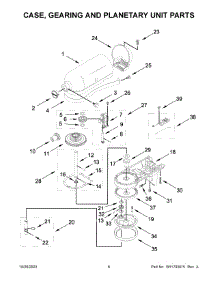 Case, Gearing And Planetary Unit Parts parts for Kitchenaid Stand Mixer 5KSM195PSEOA5 from AppliancePartsPros.com