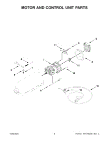 Motor And Control Unit Parts parts for Kitchenaid Stand Mixer 5KSM195PSWMA5 from AppliancePartsPros.com