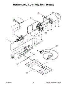 Motor And Control Unit Parts parts for Kitchenaid Stand Mixer 5KSM195PSWMH0 from AppliancePartsPros.com