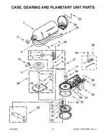 Case, Gearing And Planetary Unit Parts parts for Kitchenaid Stand Mixer 5KSM195PSZBE0 from AppliancePartsPros.com