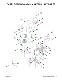 Case, Gearing And Planetary Unit Parts parts for Kitchenaid Stand Mixer 5KSM195PSZHI0 from AppliancePartsPros.com