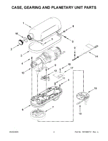 Case, Gearing And Planetary Unit Parts parts for Kitchenaid Stand Mixer 5KSM55SXXBER0 from AppliancePartsPros.com