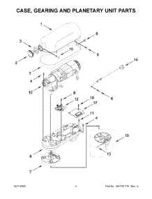 Case, Gearing And Planetary Unit Parts parts for Kitchenaid Stand Mixer 5KSM55SXXNWH0 from AppliancePartsPros.com