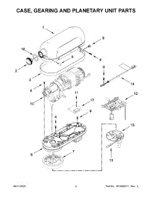 Case, Gearing And Planetary Unit Parts parts for Kitchenaid Stand Mixer 5KSM60SPXCCU0 from AppliancePartsPros.com
