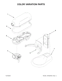 Color Variation Parts parts for Kitchenaid Stand Mixer 5KSM6583CGU0 from AppliancePartsPros.com
