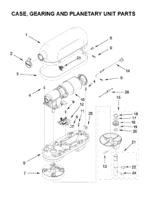 Case, Gearing And Planetary Unit Parts parts for Kitchenaid Stand Mixer 5KSM6583CIC0 from AppliancePartsPros.com