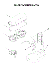 Color Variation Parts parts for Kitchenaid Stand Mixer 5KSM6583PER0 from AppliancePartsPros.com