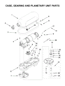 Case, Gearing And Planetary Unit Parts parts for Kitchenaid Stand Mixer 5KSM6583PER0 from AppliancePartsPros.com