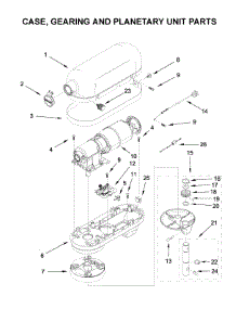 Case, Gearing And Planetary Unit Parts parts for Kitchenaid Stand Mixer 5KSM6583RCU0 from AppliancePartsPros.com