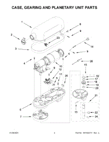 Case, Gearing And Planetary Unit Parts parts for Kitchenaid Stand Mixer 5KSM6585GPA0 from AppliancePartsPros.com