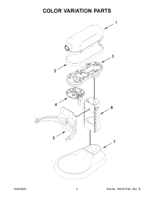 Color Variation Parts parts for Kitchenaid Stand Mixer 5KSM70SHXAPT0 from AppliancePartsPros.com