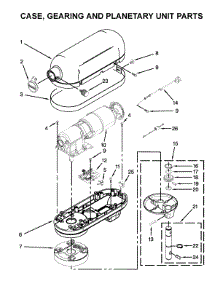 Case, Gearing And Planetary Unit Parts parts for Kitchenaid Stand Mixer 5KSM7591XBSL0 from AppliancePartsPros.com