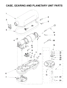 Case, Gearing And Planetary Unit Parts parts for Kitchenaid Stand Mixer 5KSM7990XBSL0 from AppliancePartsPros.com