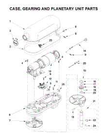 Case, Gearing And Planetary Unit Parts parts for Kitchenaid Stand Mixer 5KSM7990XESL0 from AppliancePartsPros.com