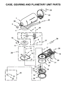 Case, Gearing And Planetary Unit Parts parts for Kitchenaid Stand Mixer 5KSM95PSBSZ4 from AppliancePartsPros.com