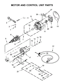 Motor And Control Unit Parts parts for Kitchenaid Stand Mixer 5KSM95PSBSZ4 from AppliancePartsPros.com
