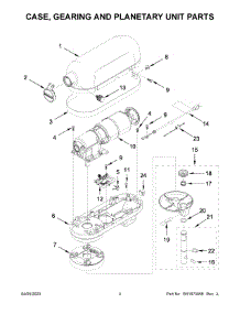 Case, Gearing And Planetary Unit Parts parts for Kitchenaid Stand Mixer 5KSMC895ZWH1 from AppliancePartsPros.com