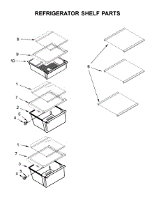 Refrigerator Shelf Parts parts for Whirlpool Side-By-Side Refrigerator 5WRS315NHM00 from AppliancePartsPros.com