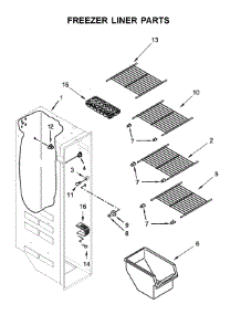Freezer Liner Parts parts for Whirlpool Side-By-Side Refrigerator 5WRS315NHM00 from AppliancePartsPros.com