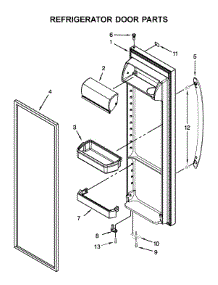 Refrigerator Door Parts parts for Whirlpool Side-By-Side Refrigerator 5WRS315NHM00 from AppliancePartsPros.com