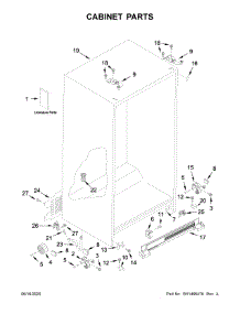 Cabinet Parts parts for Whirlpool Side-By-Side Refrigerator 5WRS315NHW00 from AppliancePartsPros.com