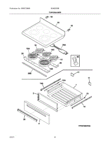 Top / Drawer parts for Ikea Electric Range 60462050B from AppliancePartsPros.com