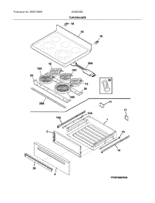 Top / Drawer parts for Ikea Electric Range 60462050C from AppliancePartsPros.com