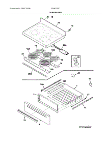 Top / Drawer parts for Ikea Electric Range 60462050D from AppliancePartsPros.com